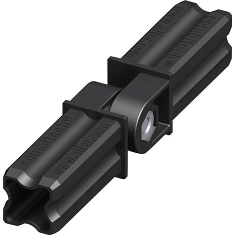 alfer Verbinder 23,5 mm schwarz Kunststoff 2 Zapfen Profilverbinder