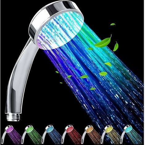 1-teiliger LED-Duschkopf, automatischer Hochdruck-Duschkopf mit 7 Farbwechseln, Universe-Duschkopf für das Badezimmer im Home-Hotel, Chrom (1/4)