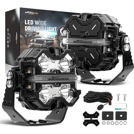 Faro LED Trabajo Universal 160W 3.5" DRL Dual Color Spot Beam Aluminio Crosshair