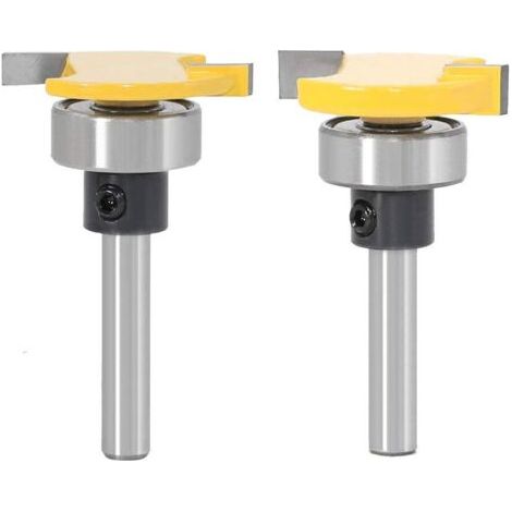 Sollbry 2pcs 6mm Tige Biscuit Routeur Professionnel Outils De Coupeur À Bois Fraise Set (1/5)