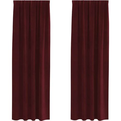 Rideaux occultants 2 pcs Bordeaux 140 x 260 cm Velours