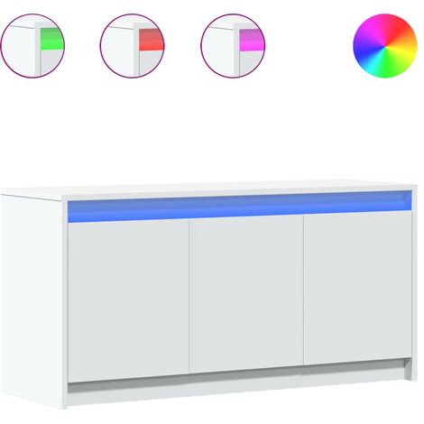 Mobile TV Armadietto TV Mobile Porta TV con LED Bianco 100x34x50 cm in Truciolato (1/5)