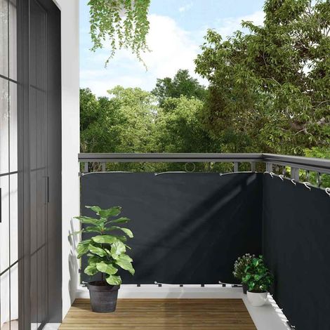 Écran de balcon brise-vue 90x500 cm tissu Oxford imperméable anthracite avec protection UV et corde (1/5)