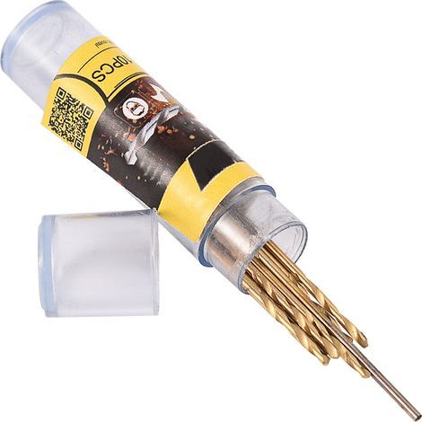 Broca HSS de 1,0 mm, paquete de 10 brocas de vástago recto para taladro eléctrico, apta para procesar jaspe, ágata, cuentas y guijarros, compatible con placas de circuito impreso, fabricada en alumini (1/5)