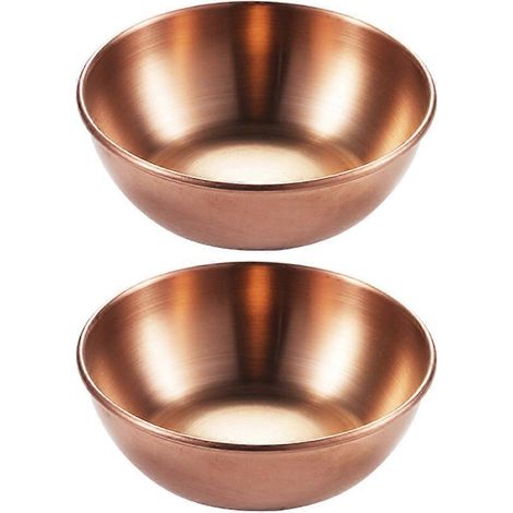 Lot de 2 plateaux de service pour apéritifs, coupelles à sauce simples, assiettes à épices miniatures-8X8X2.5CM-Golden (1/4)