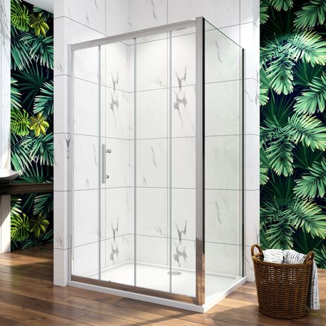140X90cm Duschkabine 8mm Nano Sicherheitglas Duschabtrennung Schiebetür Gleittür Duschwand Höhe 190cm (1/5)