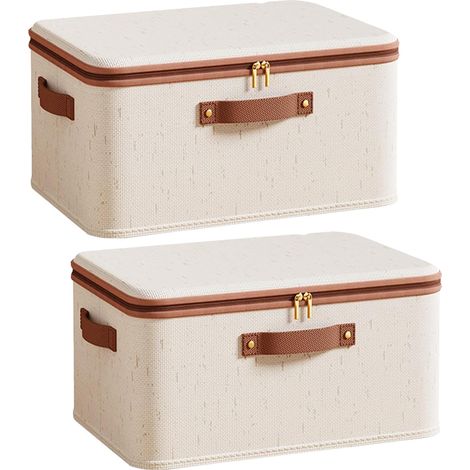 grands sacs de rangement pour couvertures jouets bacs pliables avec fermeture éclair robuste 2 40 x 30 x 21 cm (1/5)