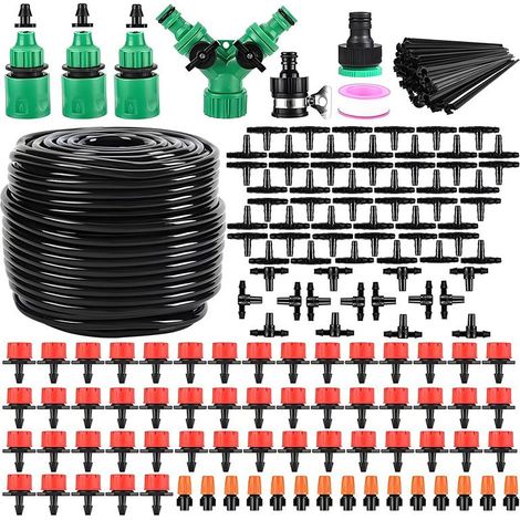Kit d'Arrosage Automatique 50 m -201pcs Drip Irrigation Kit, Système d'Irrigation Goutte à Goutte et Brumisation pour Jardin, Terrasse (1/4)
