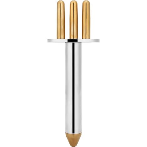 Bâton de massage magnétique 3 fourches, acupression drainage des acides, soin musculaire, outil de bien-être, couleur noire, usage domestique. (1/5)