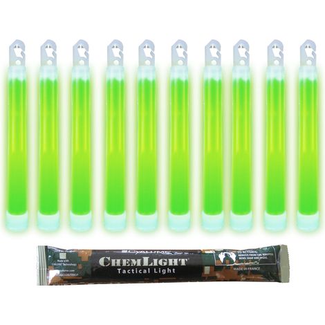 Cyalume Bastoncino luminoso verde militare ChemLight Lightsticks 15cm - Light Sticks ultra-luminosi 12 ore (Scatola da10) (1/5)