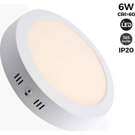 Barcelona Led – Plafonnier LED circulaire 6W – Ø11,5cm – 365lm – Blanc – Écologique sans UV/IR – Installation simple sans perforation (1/8)