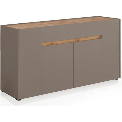 Credenza Moderna Madia Con 4 Ante E 1 Cassetto Mobile Contenitore Sala da Pranzo Soggiorno Design Senza Maniglie Elegante Capiente 170 x 85 x 40 Cm Congo E Rovere - Colore: Congo e rovere (1/5)