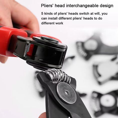 Jeu de 5 pinces multifonctions à têtes interchangeables, pinces à dénuder pour fils d'acier, étau, outils de maintenance électronique polyvalents pour électriciens