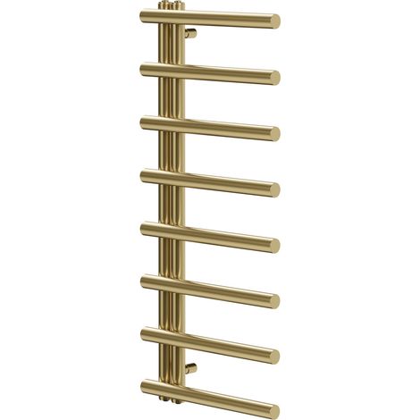 Colore Mason Brushed Brass 1150mm x 500mm Designer Heated Towel Rail (1/5)