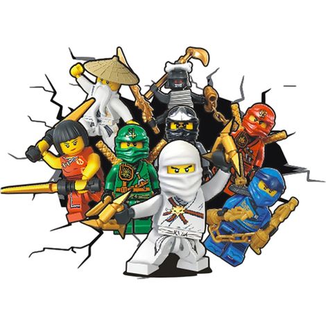 Stickers muraux Phantom Ninja 3D, affiche anime pour mur cassé, décoration pour chambre d'enfant, sticker de porte dessin animé (1/5)
