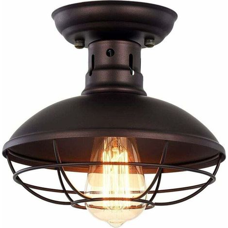Plafonnier Industrielle Plafond Lumière Rétro en Métal Noir Plafond Light Shade Pendentif Lustre pour Salon Chambre Café Bar Restaurent Salle à Manger (1/5)