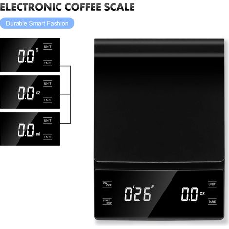 Balance numérique de cuisine avec minuteur automatique, poids pour bijoux, poids pour café, précision 3 kg 0,1 g. Balance électronique LCD haute précision avec écran LCD et minuterie.-AquaForge (1/5)