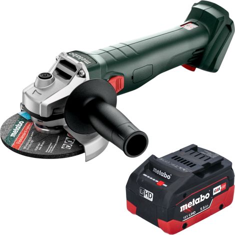 Smerigliatrice angolare a batteria Metabo W 18 7-125 18 V 125 mm + 1x batteria LiHD da 5,5 Ah - senza caricabatterie (1/5)
