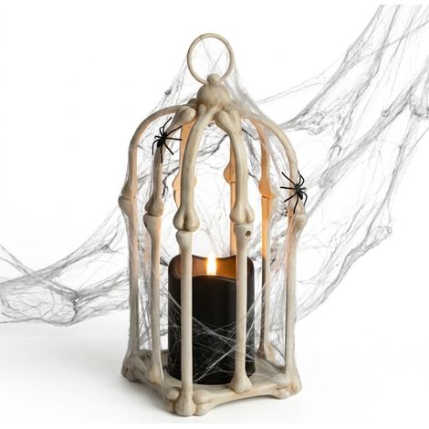 Irovami Lampe Halloween toile araignée/crâne – bougie LED, table (1/5)