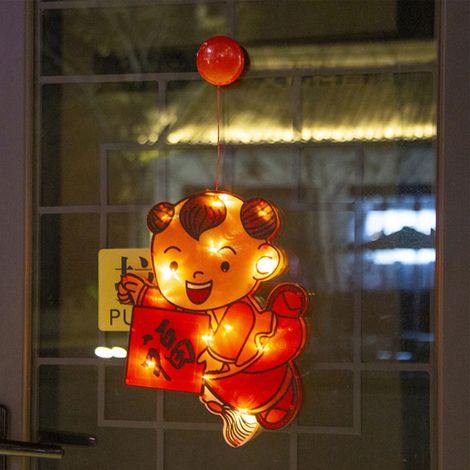 Lanterne rouge LED porte-bonheur pour Nouvel An chinois, décoration suspendue de Fête du Printemps, idéale pour chambre, modèle 5
