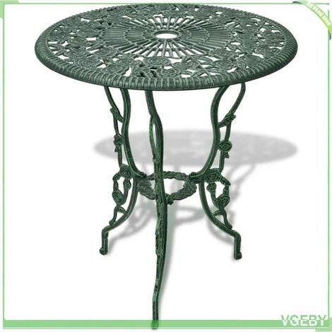 Ensemble de bistro 3 pcs - FAFEICY - Motif floral - Aluminium coulé - Vert - Résistant aux intempéries (1/5)
