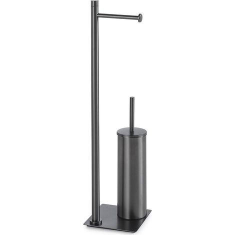 Piantana portarotolo e scopino in acciaio inox canna di fucile Trilly di Gedy (1/2)