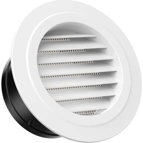 Grille de ventilation ronde en plastique de 100 mm avec moustiquaire, adaptée aux murs intérieurs et extérieurs (1/5)