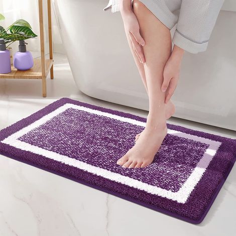 Tapis De Bain Anti-dérapant - Microfibre Absorbante - 40 x 60 cm - Pour Salle De Bain Compacte - 1 Pièce (1/5)