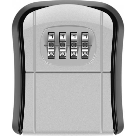 1 caja de llaves de seguridad, gris, mini caja de llaves montada en la pared para exteriores, caja de llaves impermeable para el hogar, escuela, oficina, fábrica, garaje (1/4)