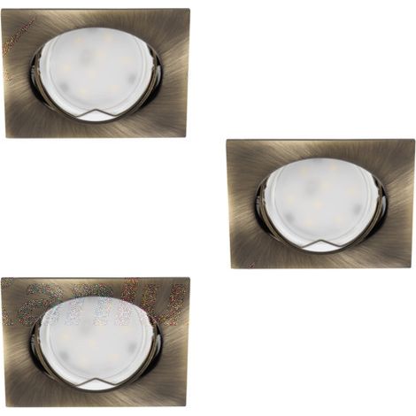 Kanlux TRIBIS II set 3 faretti incasso quadrati ottone GU10 (1/3)