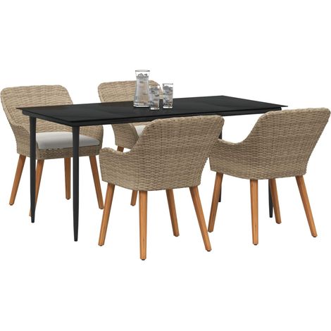 Maison Exclusive - Set da Pranzo per Giardino 5 pz Beige polyrattan (1/4)