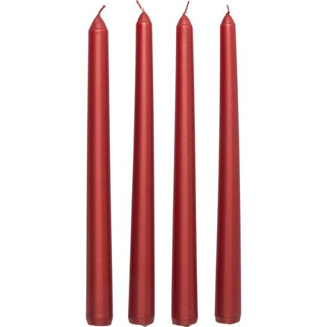 Lot de 4 Bougies Satin Rouge 192G - Feeric Christmas (1/3)