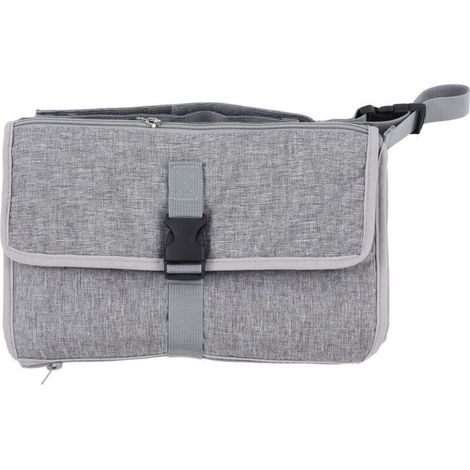 Matelas à langer bébé portable pliable, grande capacité de rangement, imperméable, gris, pour voyage (1/5)