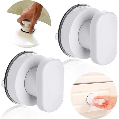 Porte 2 pièces avec poignée à ventouse poignée de porte en verre, ventouse forte pour poignée de porte de salle de bain