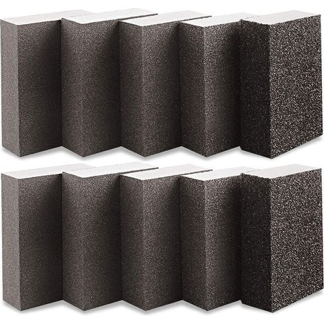 SABIR Eponge abrasive et cale à poncer Éponge De Ponçage 10 Pièces Grain 600-800 Blocs De Ponçage 70 X 100 X 25 Mm Utilisation Humide Et Sèche Pour Bois Métal Peinture Lavable Et Réutilisable (1/4)