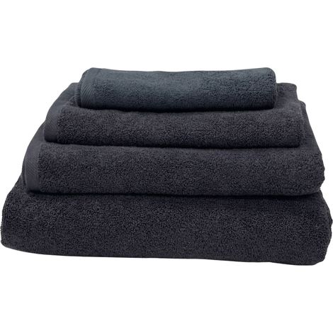 Set mit 4 Badetüchern, 100 % Baumwolle, marineblau, 30 x 70 cm und 100 x 150 cm (1/5)