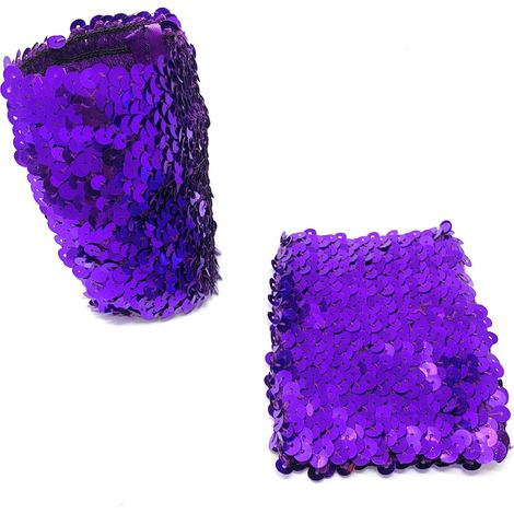 Paire de bracelets de déguisement en polyester à paillettes pour femme 16 x 10 cm (1/5)