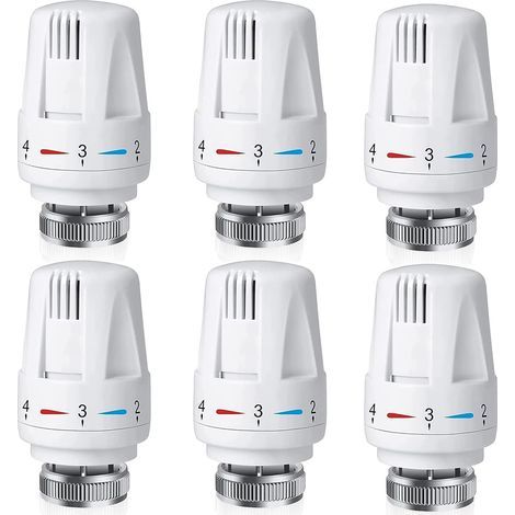 Tête thermostatique radiateur M30 x 1,5 – Lot de 6 vannes – Régulation automatique de température – Protection antigel intégrée (1/5)