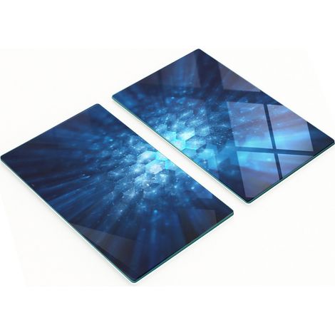 Juego de dos tablas de cocina decorativas de cristal con cristales, 2 x 30 x 52 cm. (1/5)
