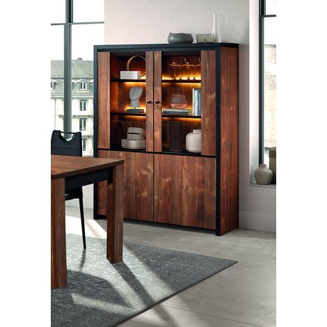 Vaisselier/argentier contemporain coloris mango Silvia (1/5)