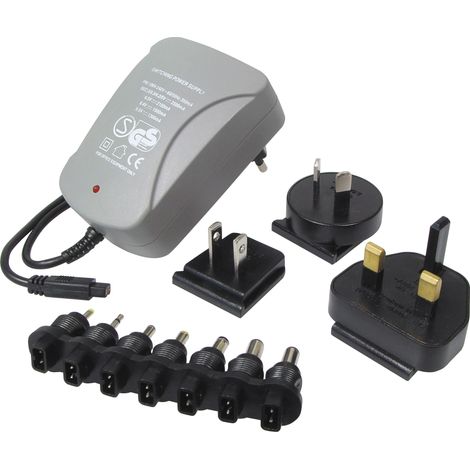 Transmedia NTT11L - - de Cordon d'alimentation de voyage (2500 mA, 100-240 V, 3, 3.3, 5, 6, 6.5, 7, 8.4 V, avec adaptateurs 7 broches, UK, US, australien et européen) (1/3)