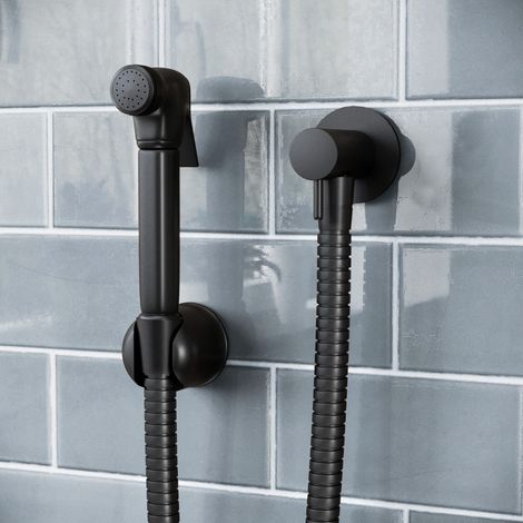 Contemporary Matt Black Hand Shower Bidet Douche Kit (1/5)