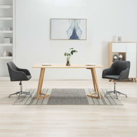 Esszimmerstühle Drehbar 2 Stk. Dunkelgrau Stoff vidaXL (1/5)