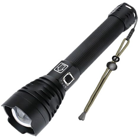 XHP90 lampe de poche à lumière forte en alliage d'aluminium USB charge directe zoom télescopique P90 lampe de poche à lumière forte (1/5)