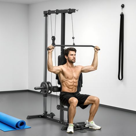 Station de musculation, station de poulie, machine à tirage vertical - machine à tirage vertical - banc de musculation (1/5)