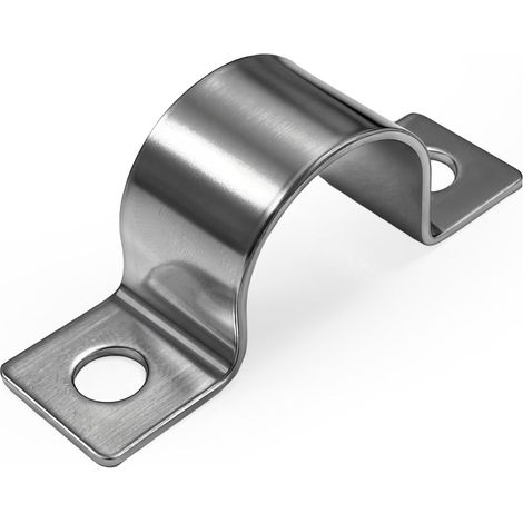 20 Pièces Colliers de Serrage en U, Collier de Fixation Inox, U-Collier pour Pipeline, Conduits Électriques et Câble (Ø 20 mm)