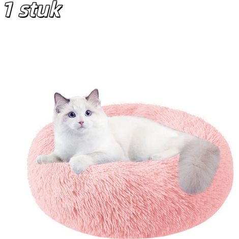 Panier rond pour chien lavable – Lit confortable pour petits, moyens et grands chiens ainsi que chatons – Coussin douillet – Rose (1/5)