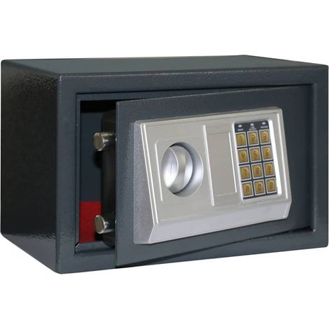 Digitaler Safe mit Schloss Dunkelgrau 31 x 20 x 20 cm Stahl