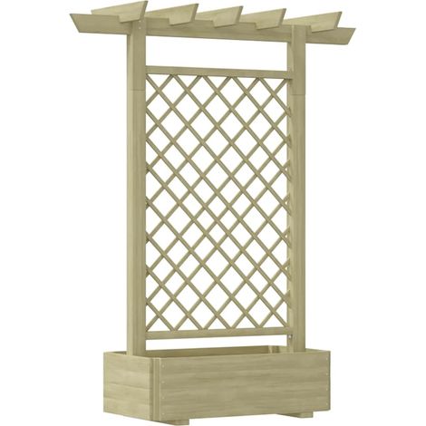 Jardinière de jardin - Balconnière à fleurs pergola 162 x 56 x 204 cm Bois BV496177 - BonneVie (1/4)