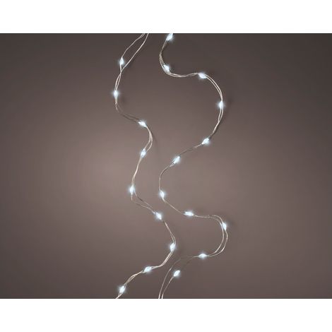 Micro Led Lichterkette Silber/kaltes Weiß 295 cm 60 Lichter batteriebetrieben (1/5)